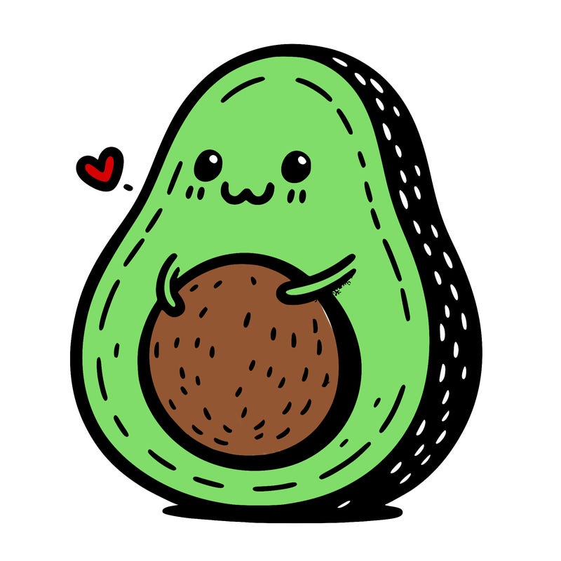 an avocado hugging an avocado