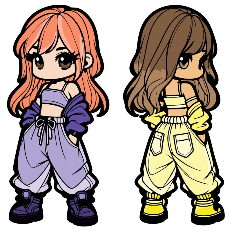 girl in crop top and baggy pants