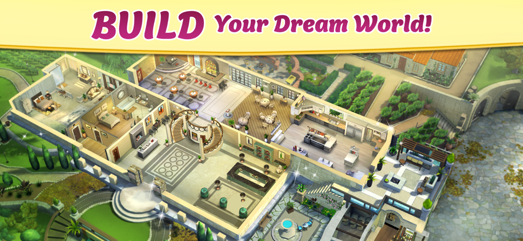 Vue isométrique d'une villa de complexe viticole de luxe entièrement rénovée et décorée