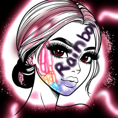 realistic girl with lashes