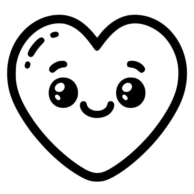 a heart with a smile face