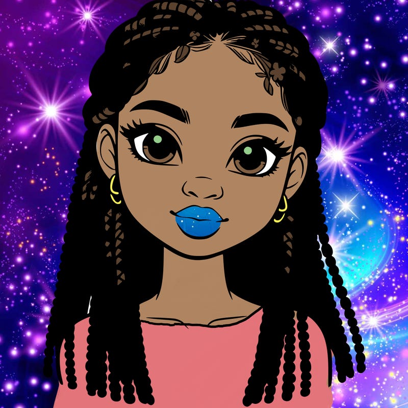 a realistic black girl with braids