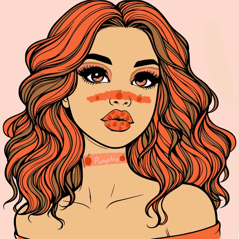 realistic girl with wavy hair and lips