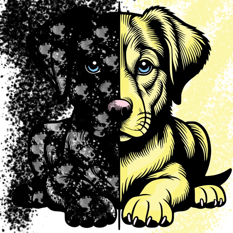 realistic dog split picture