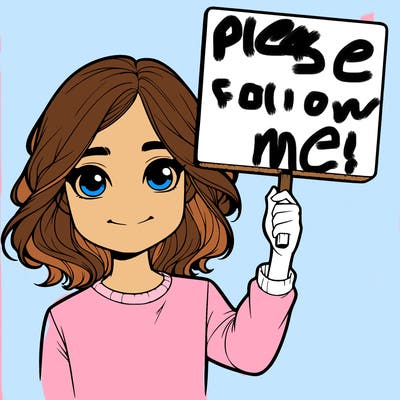 realistic girl holding up a sign