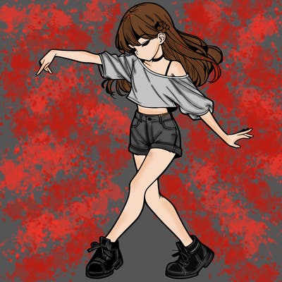 realistic girl danceing