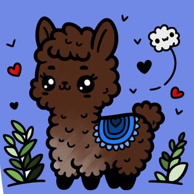cute kawaii llama