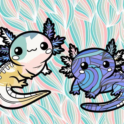 cute axolotls