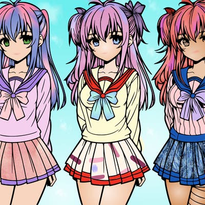 anime detailed woman standing