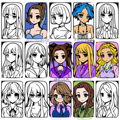 girls that look diffrent anime