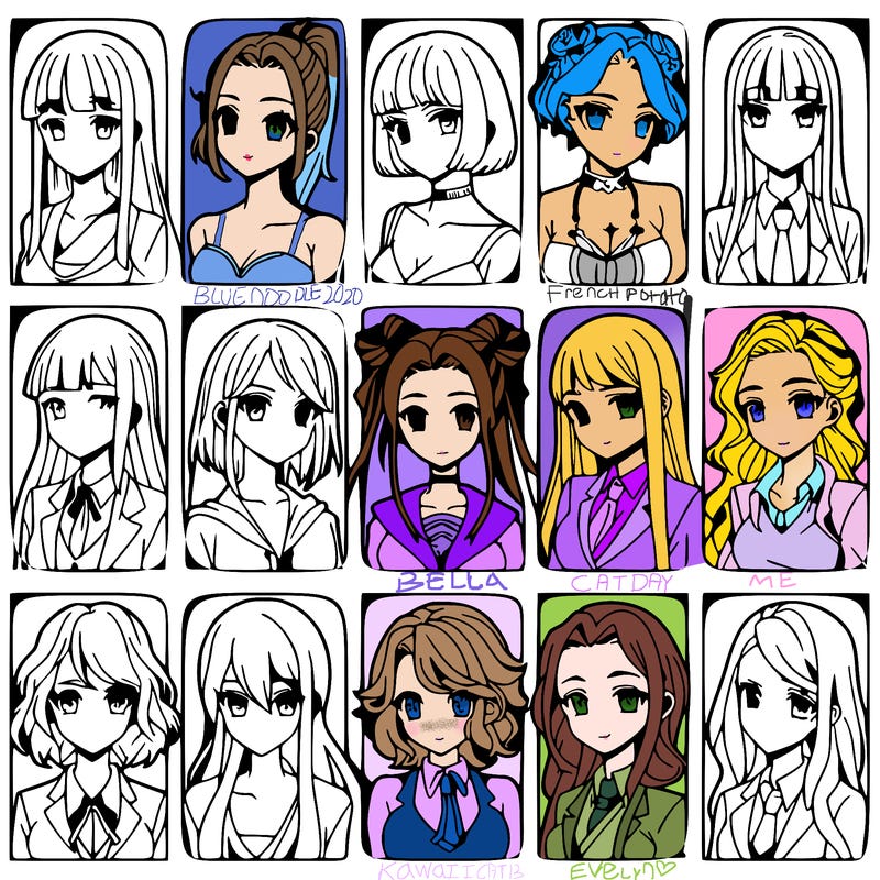 girls that look diffrent anime