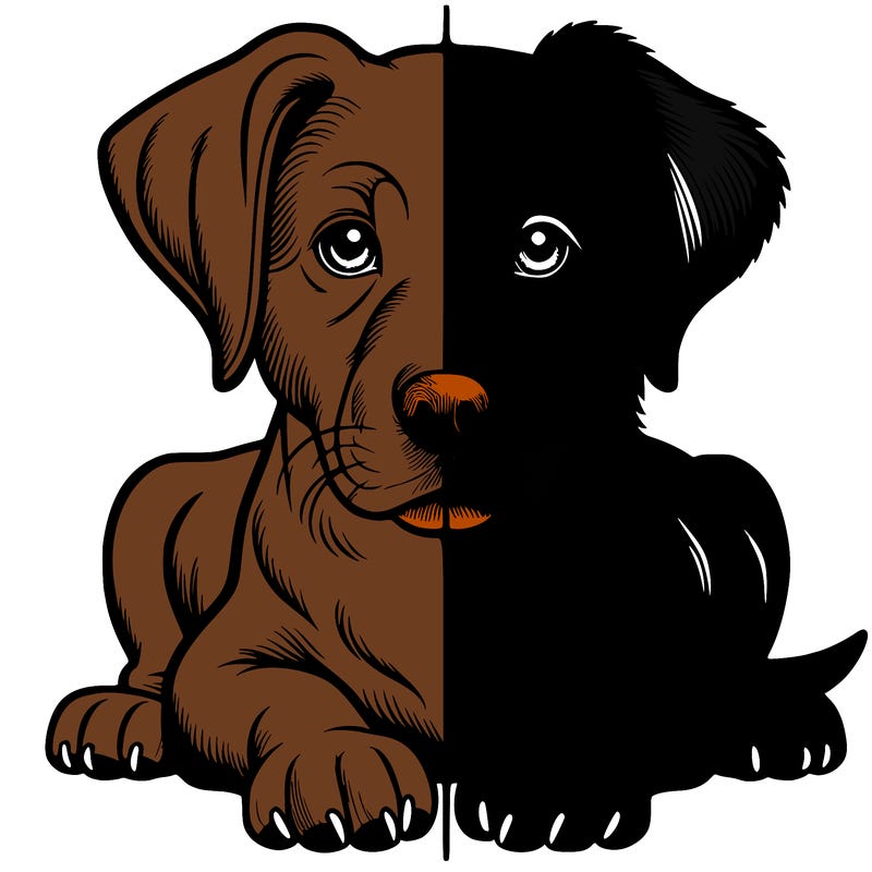 realistic dog split picture