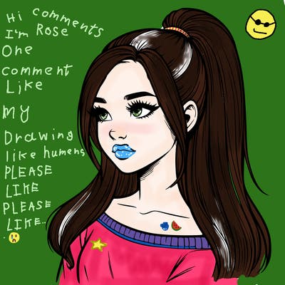 realistic girl with a high ponytail