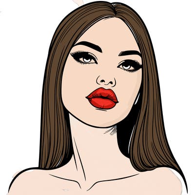 realistic woman with full lips