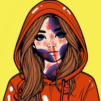 realistic girl with a hoodie