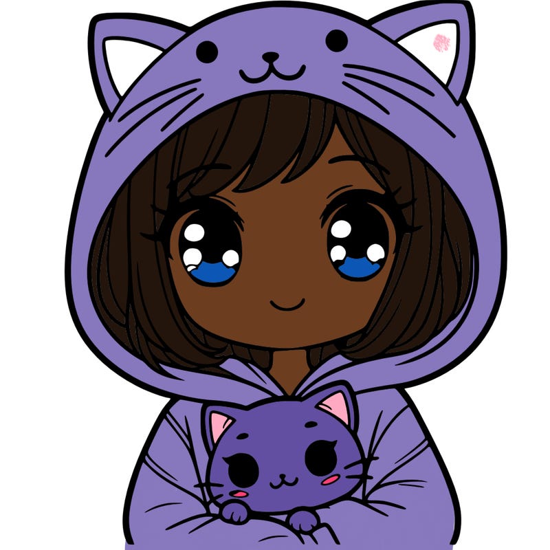 girl with cat hoodie