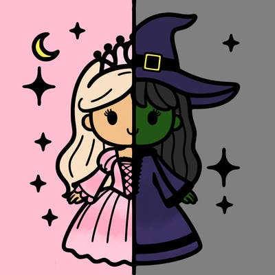 split princess and witch