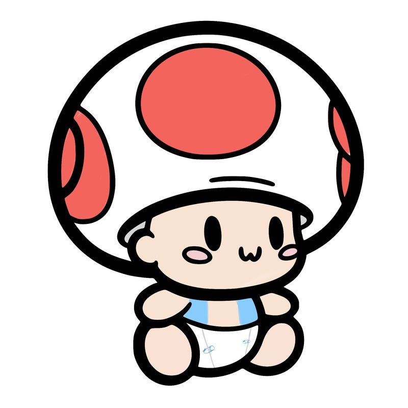 baby version of toad from mario