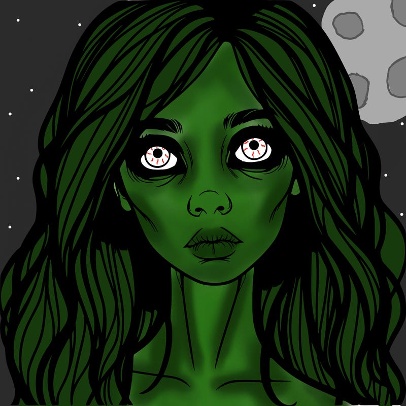 scary beautiful realistic girl