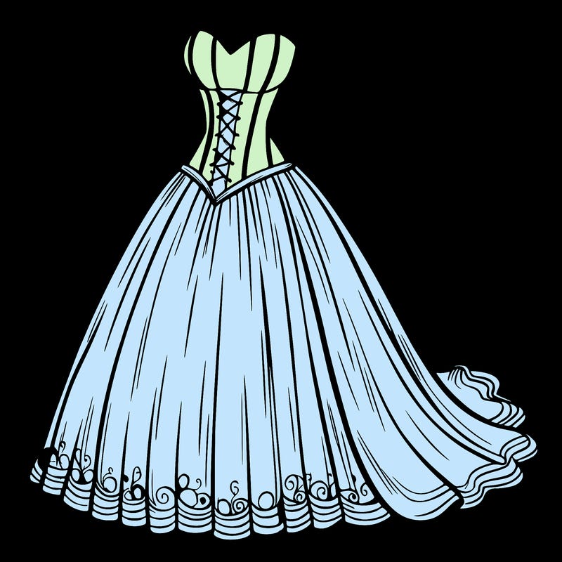 wedding dress-corset and a long and flowy skirt