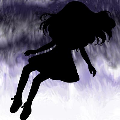 realistic girl floating