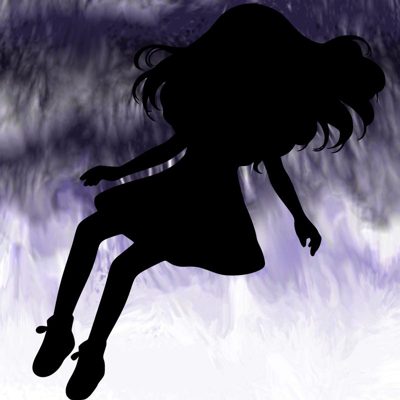 realistic girl floating