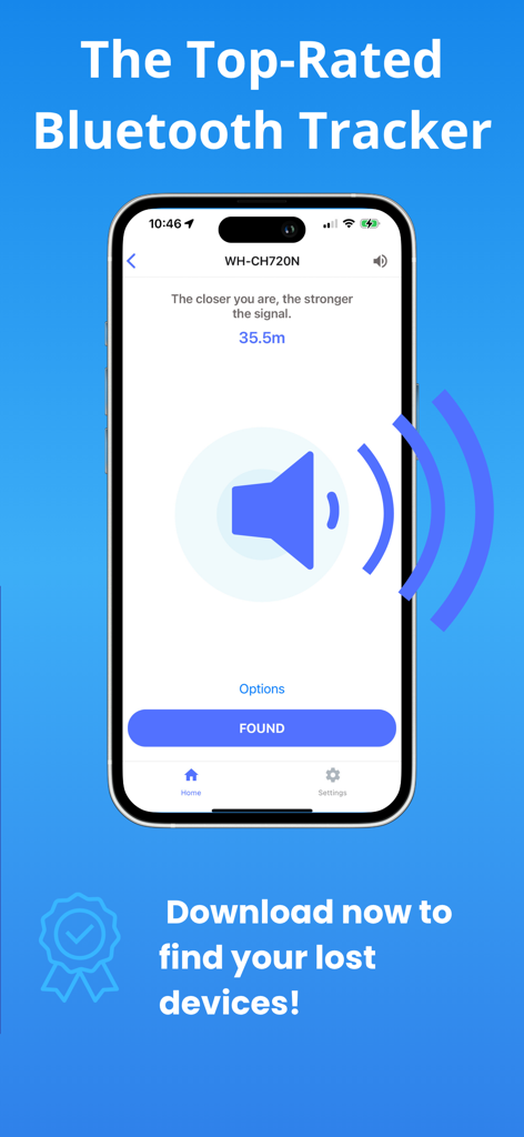 The tracking interface of the Find My Earbuds app showing signal strength for lost headphones