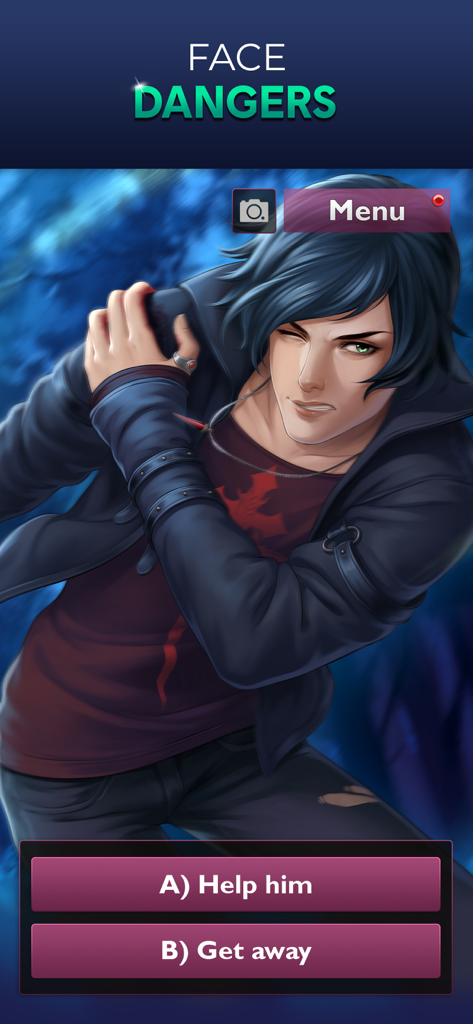 Is It Love? Peter - Vampire - Interactive story choice in Is It Love Peter Vampire with options to help a character or get away