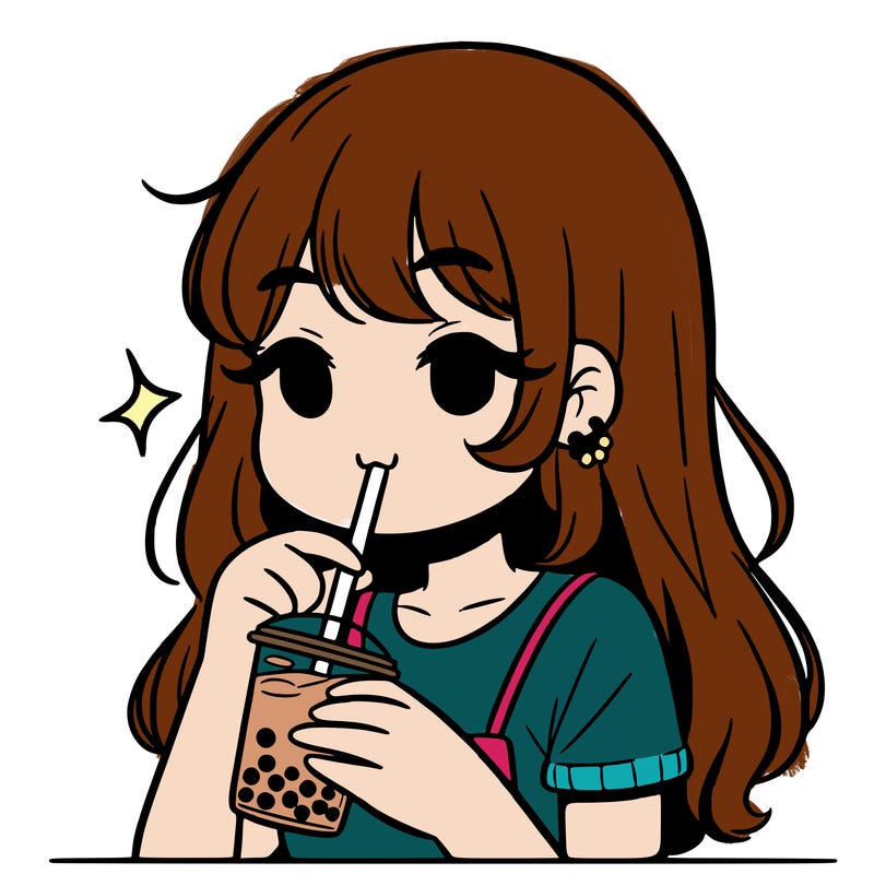 girl drinking boba