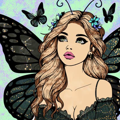 butterfly fairy realistic girl
