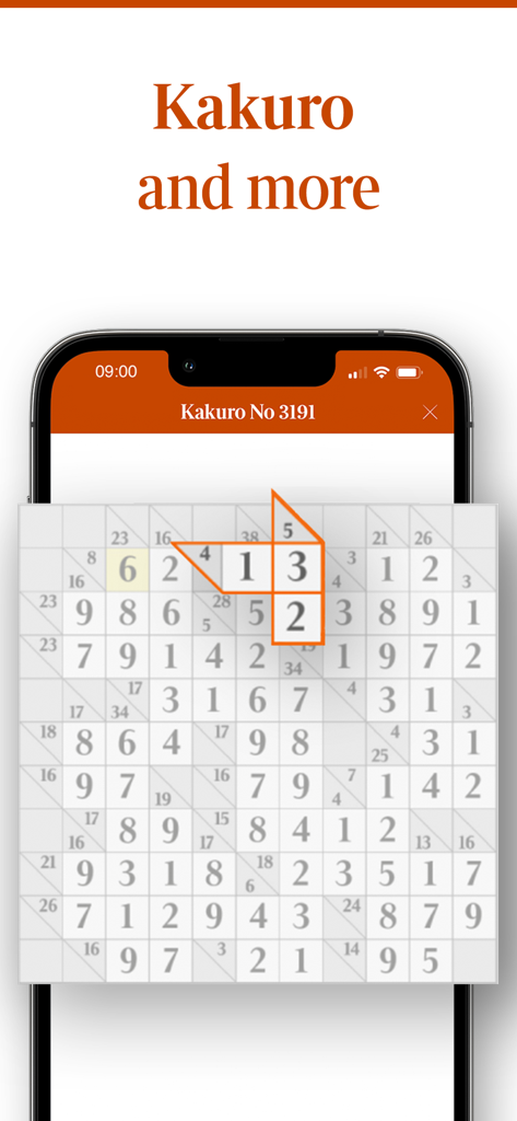 Times Puzzles - Puzzle de lógica Kakuro en la aplicación móvil Times Puzzles