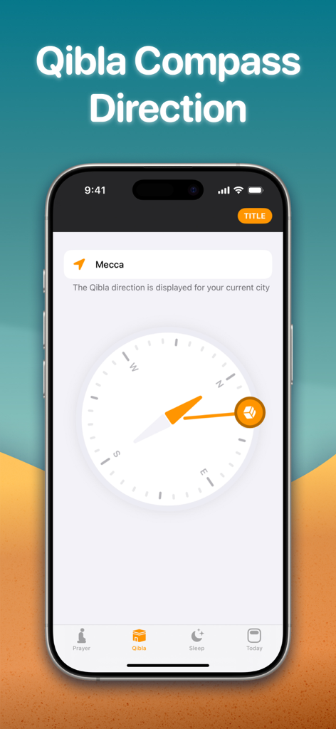 Prayer Times - Athan Pro - Athan Pro app displaying the Qibla compass for finding prayer direction towards Mecca