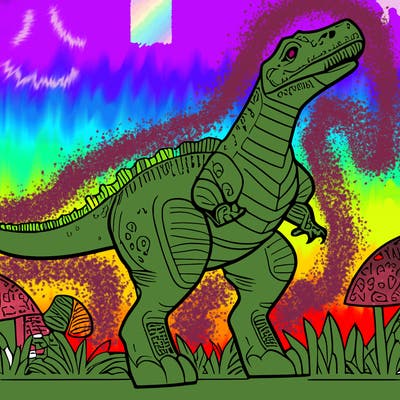 dinosaur with a human body