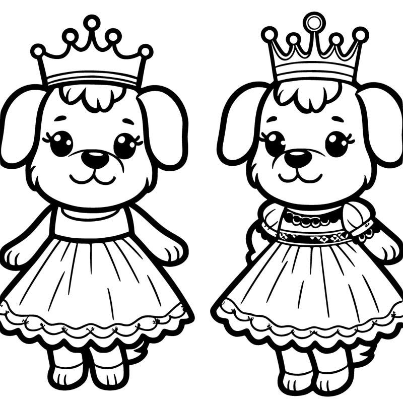 dog with dress and crown