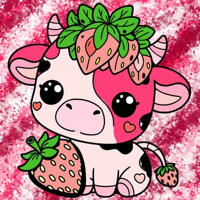 cute strawberry cow