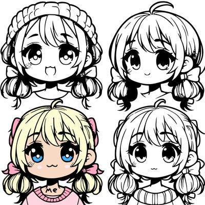 manga character girl kid