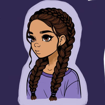 realistic girl with braids