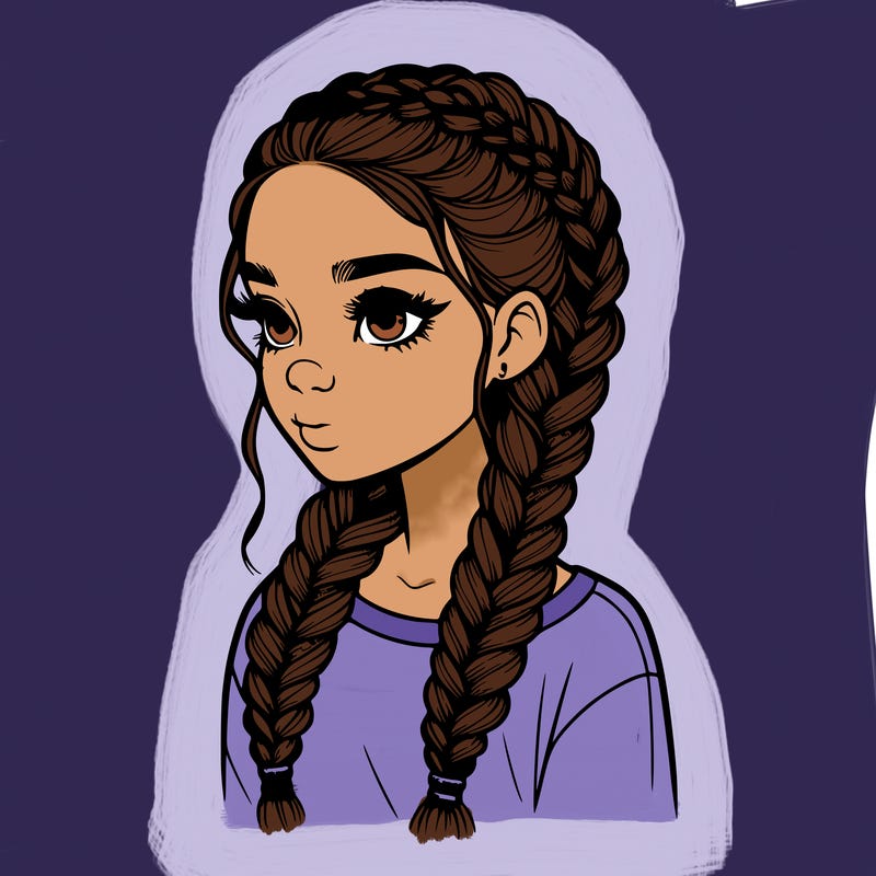 realistic girl with braids