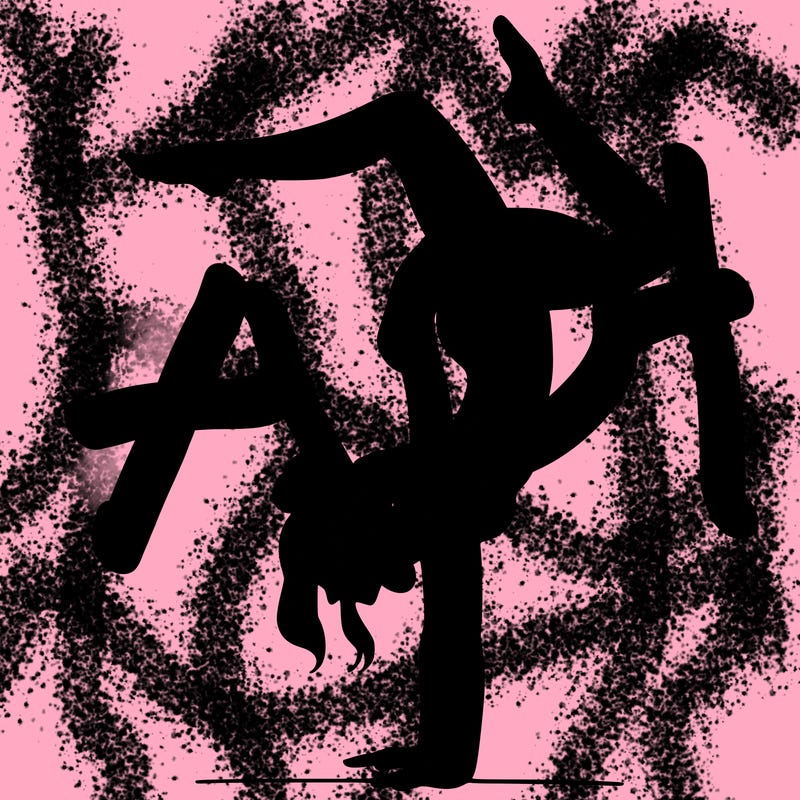 a woman doing a handstand