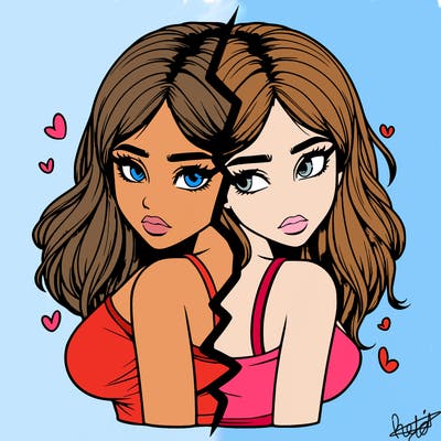 realistic girl split