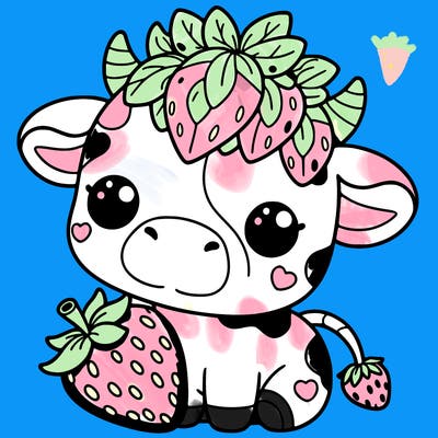 cute strawberry cow