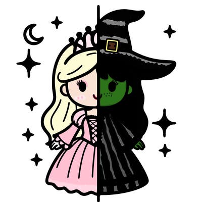 split princess and witch