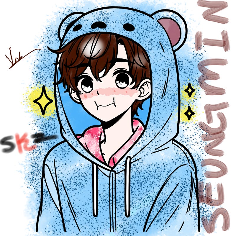 a 17 year old boy in a cute animal hoodie