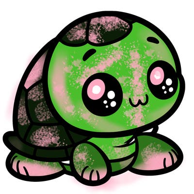 cute little animated turtle