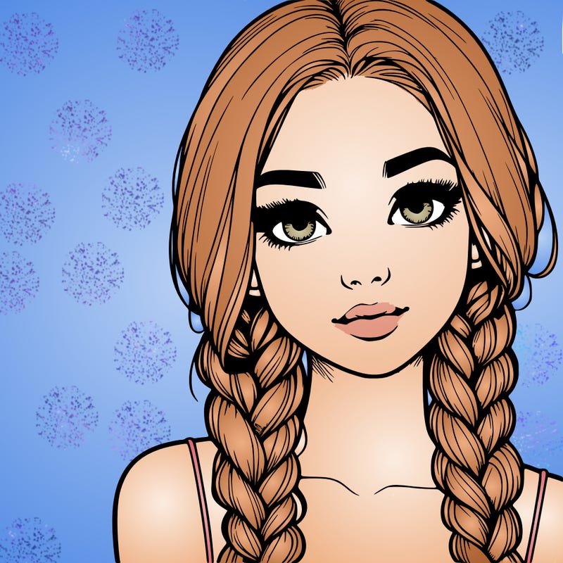 realistic girl with braids