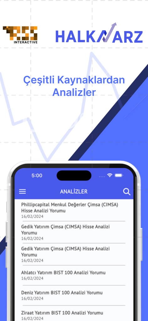 Halka Arz Takvimi - Halka Arz Takvimi app interface showing a list of stock market analysis and brokerage reports from various Turkish financial institutions