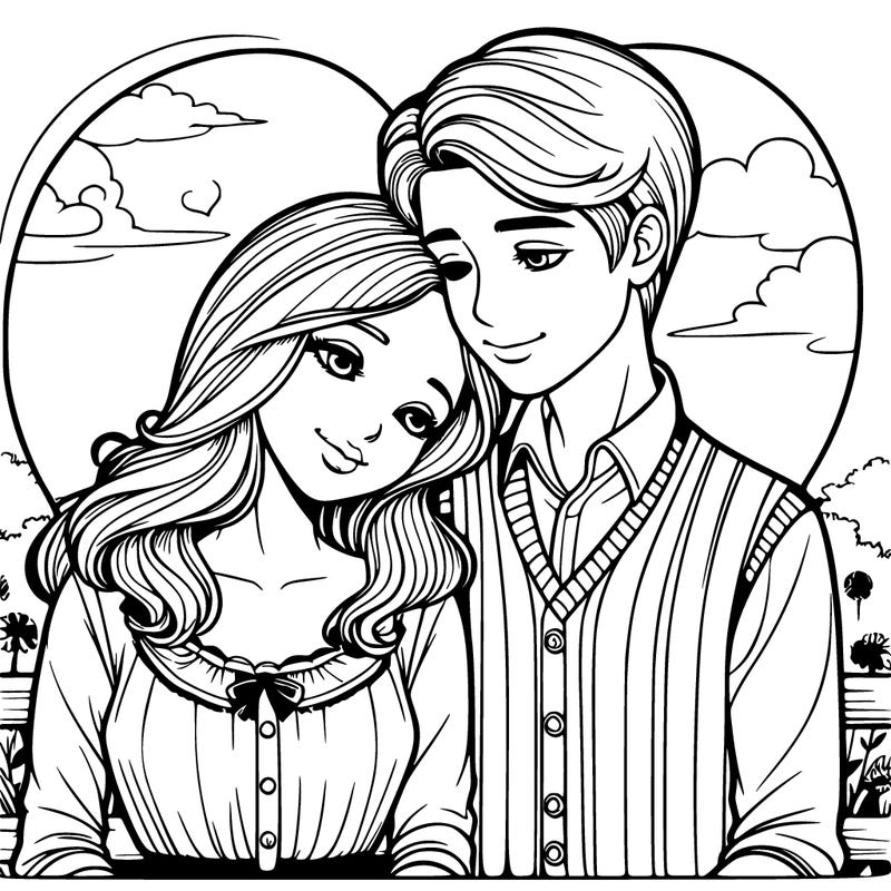 realistic girl and boy in love