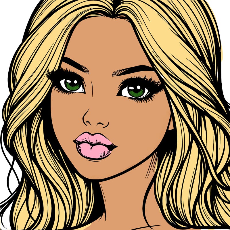 realistic pretty girl with lips