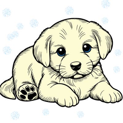 a cute realistic puppy