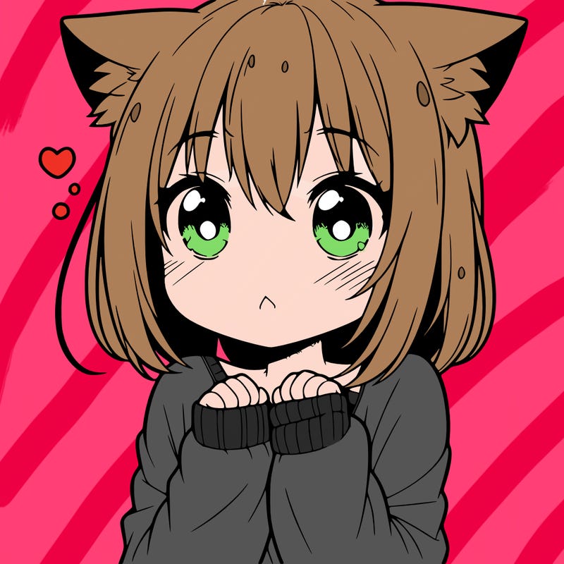 shy anime catgirl
